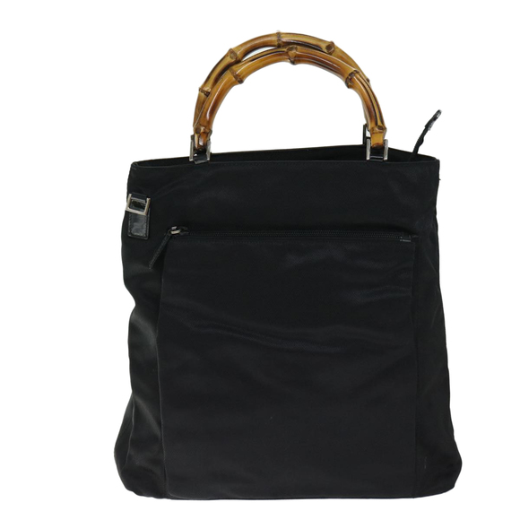 GUCCI Bamboo Hand Bag Nylon 2way Black 002 3754 0506 Auth ep3379 - Picture 2 of 16